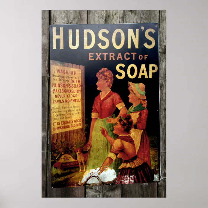 03 Vintage  Advertising poster  A4 Photo RE PRINT  Hudsons Extract of Soap 