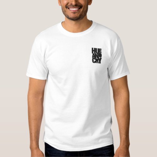 Hue And Cry _ Embroidered _ T_Shirt MensWhite