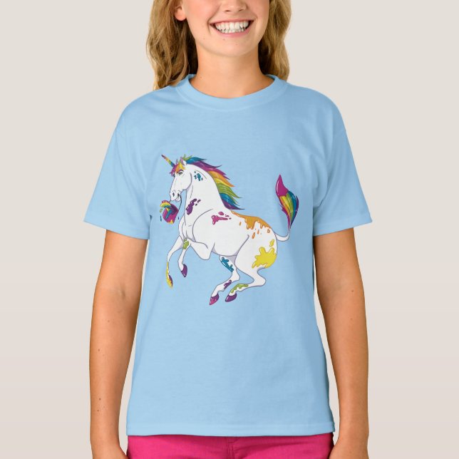 Hue The Painting Unicorn Kids Shirt (Front)