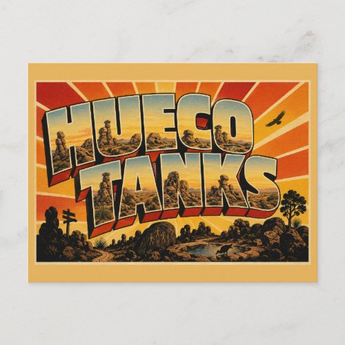 Hueco Tanks TX Rock Formations Desert Art Postcard