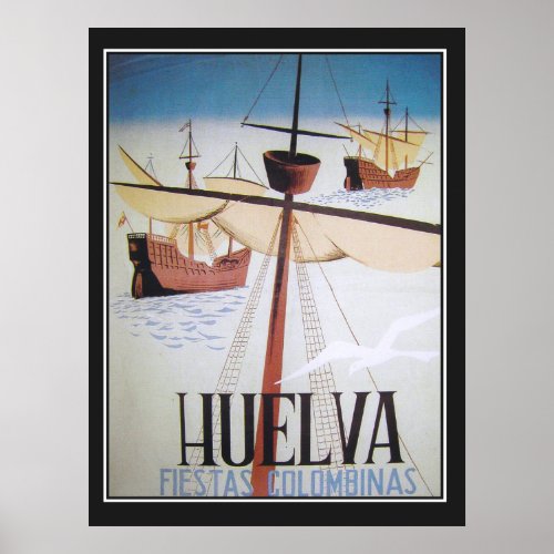Huelva Fiestas Colombinas Vintage Poster