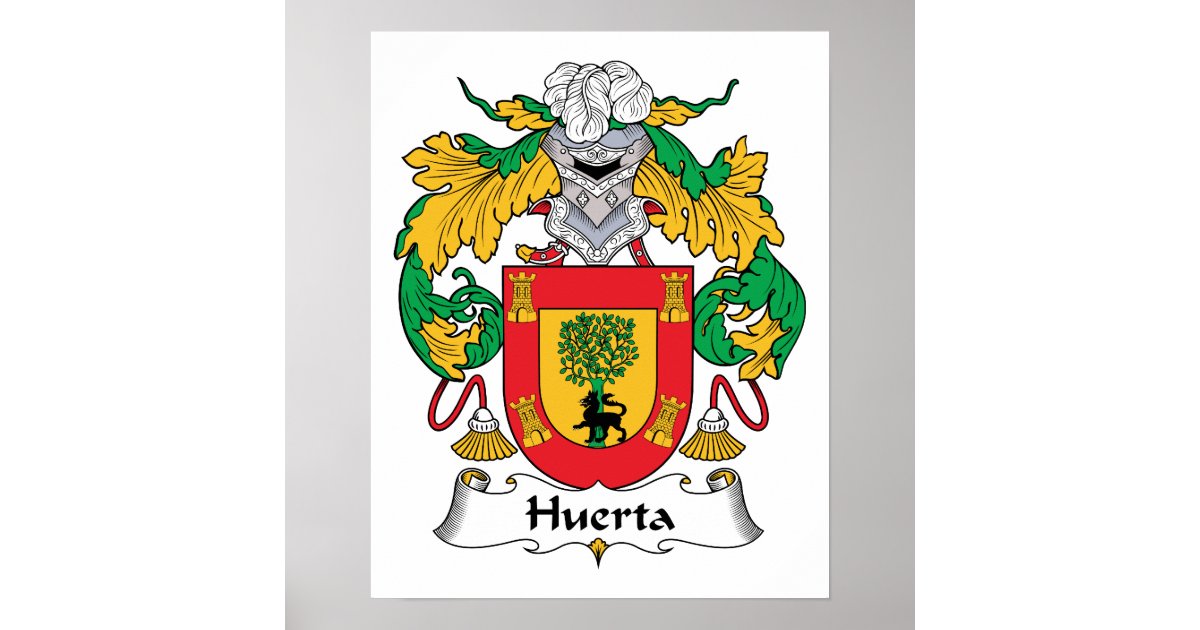 Huerta Family Crest Poster Zazzle