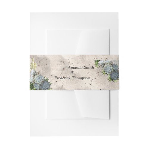 Hues of Pale Blues  Envelope Band Invitation Belly Band