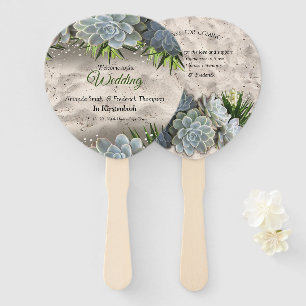 Hues of pale blues hand fan