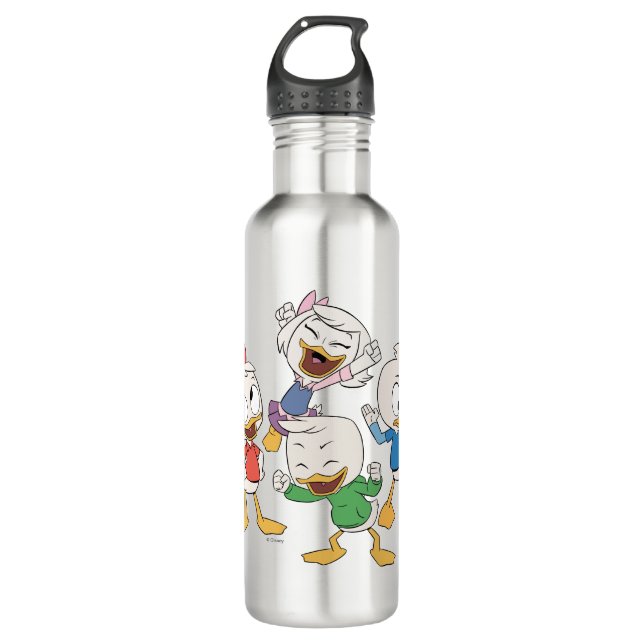 Huey, Dewey, Louie & Webby Stainless Steel Water Bottle (Front)