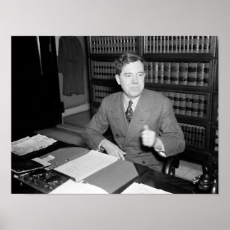 Huey Long At His Desk - The Kingfish - 1935 Poster