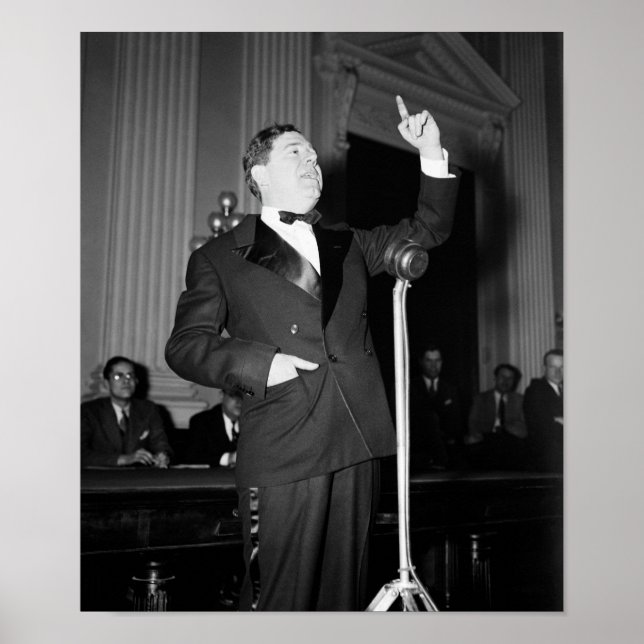 Huey Long Giving A Speech - 1935 Poster (Front)
