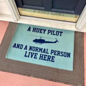 Huey Pilot and Normal Person Doormat