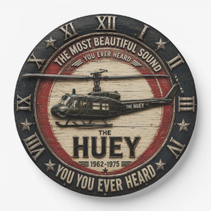 Huey UH-1 Helicopter Vintage Military Aviation Paper Plates