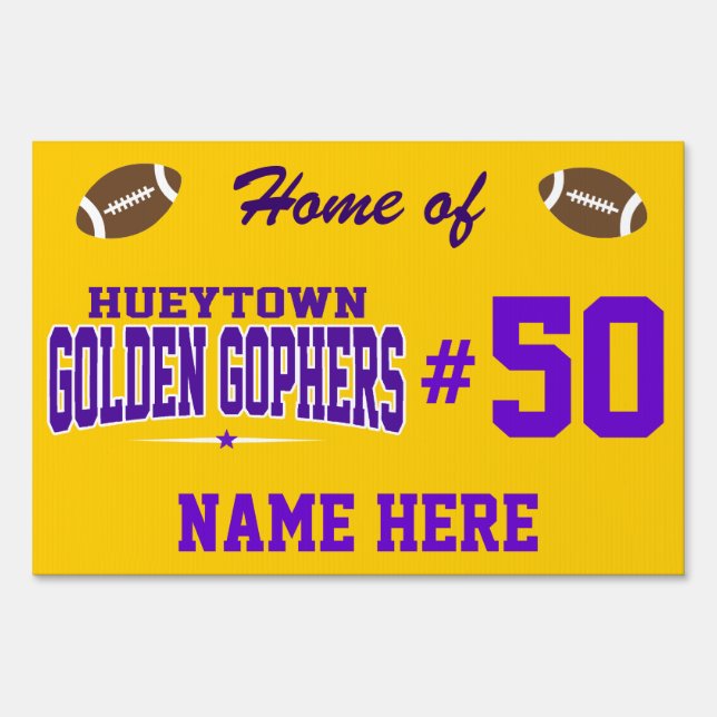 Hueytown High School; Golden Gphers Yard Sign (Front)