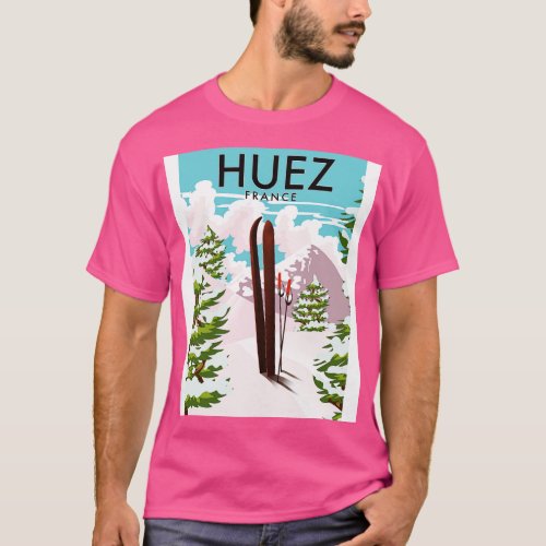 Huez France ski poster T_Shirt