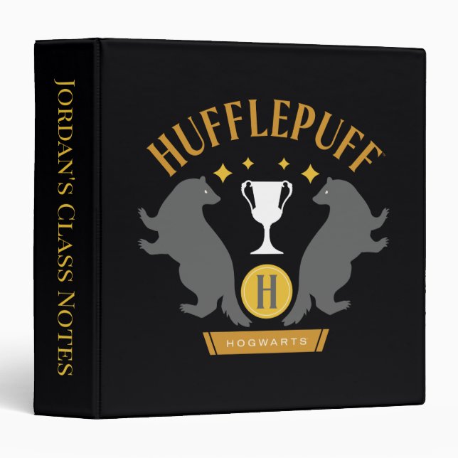 HUFFLEPUFF™ Badger and Cup House Pride Graphic 3 Ring Binder (Front/Spine)