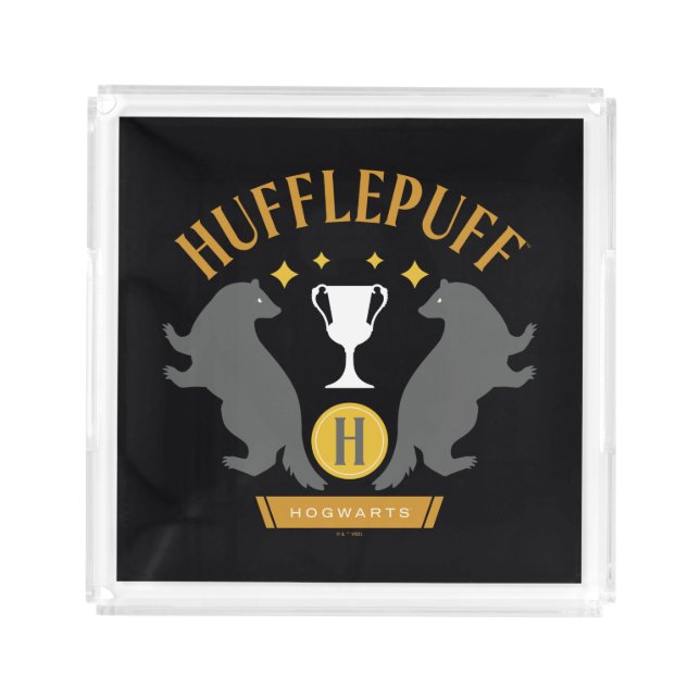 HUFFLEPUFF™ Badger and Cup House Pride Graphic Acrylic Tray (Front)