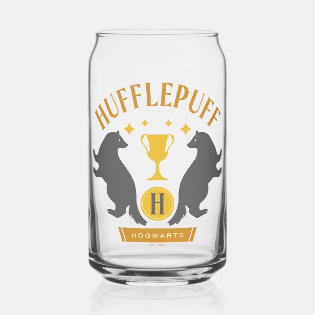 HUFFLEPUFF™ Badger and Cup House Pride Graphic Can Glass (Front)