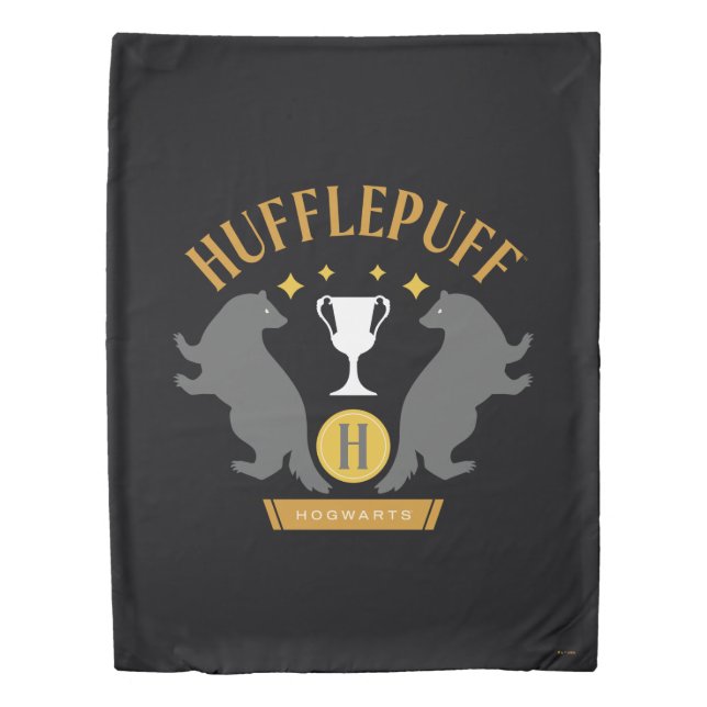 HUFFLEPUFF™ Badger and Cup House Pride Graphic Duvet Cover (Front)
