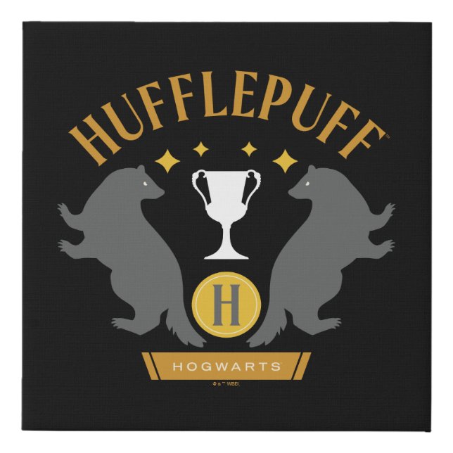 HUFFLEPUFF™ Badger and Cup House Pride Graphic Faux Canvas Print (Front)