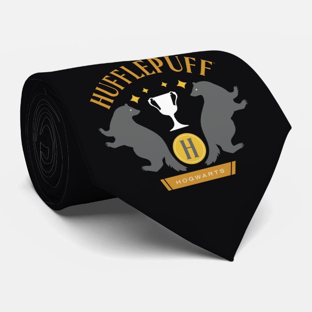 HUFFLEPUFF™ Badger and Cup House Pride Graphic Neck Tie (Rolled)