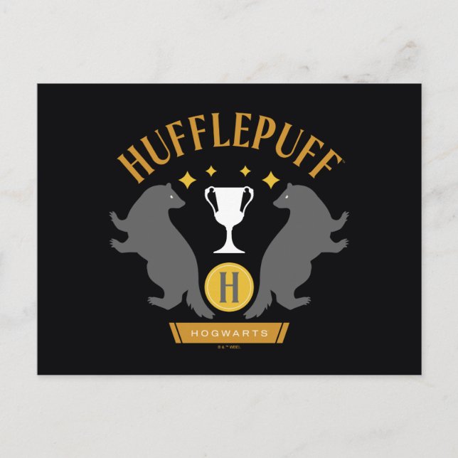 HUFFLEPUFF™ Badger and Cup House Pride Graphic Postcard (Front)