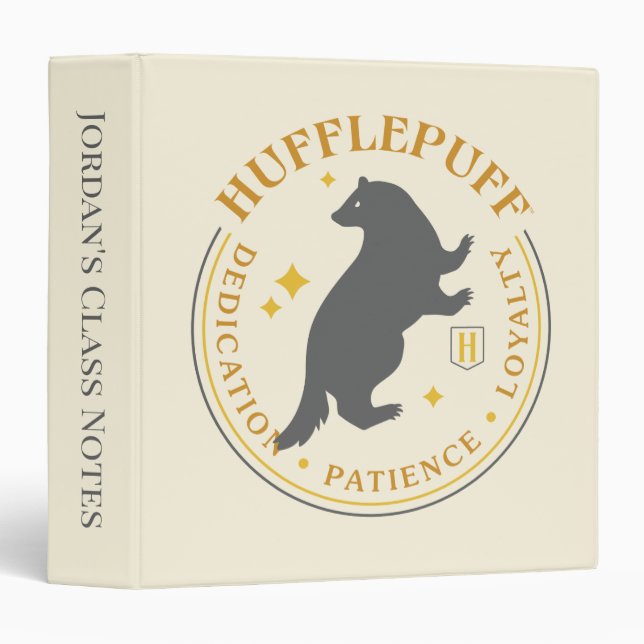 HUFFLEPUFF™ Badger House Pride Badge 3 Ring Binder (Front/Spine)