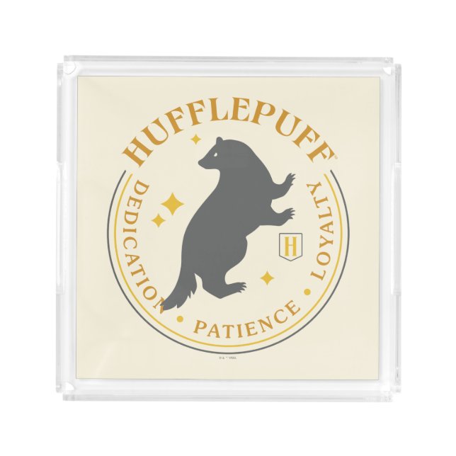 HUFFLEPUFF™ Badger House Pride Badge Acrylic Tray (Front)