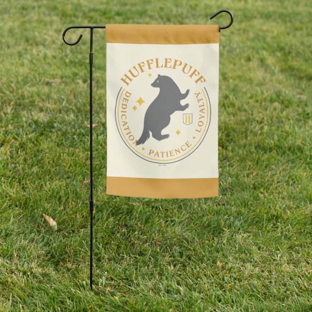 HUFFLEPUFF™ Badger House Pride Badge Garden Flag (In SItu)
