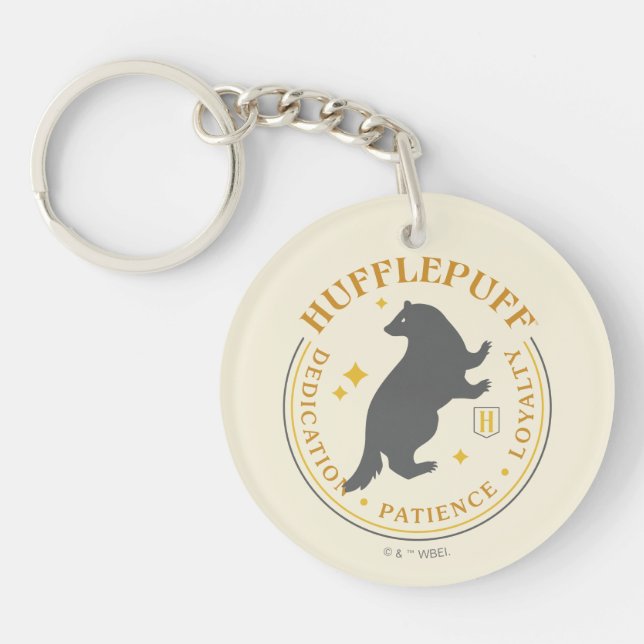 HUFFLEPUFF™ Badger House Pride Badge Keychain (Front)