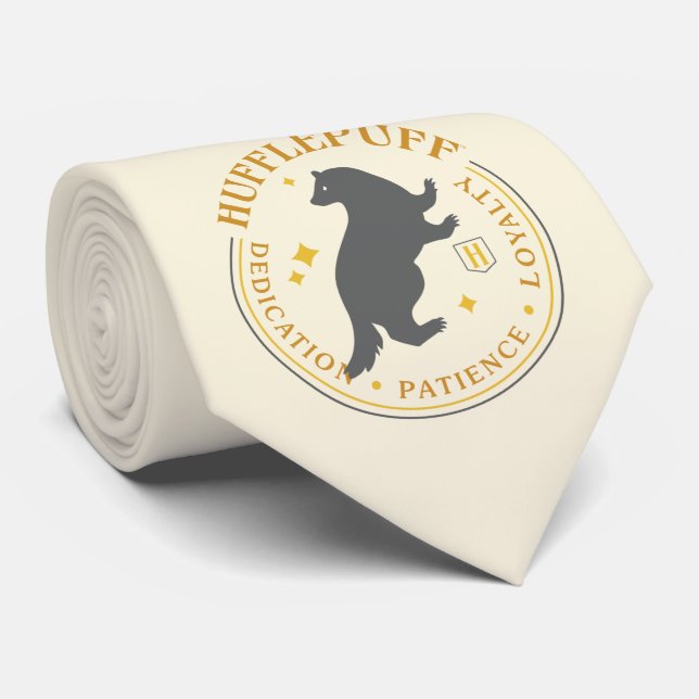 HUFFLEPUFF™ Badger House Pride Badge Neck Tie (Rolled)