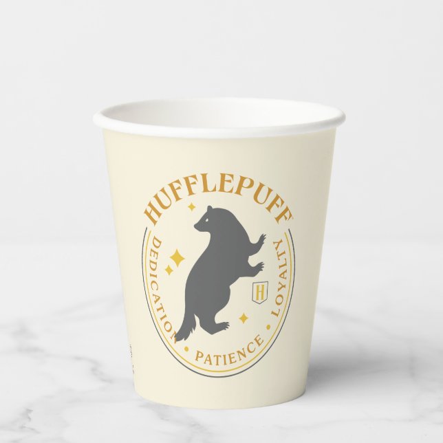 HUFFLEPUFF™ Badger House Pride Badge Paper Cups (Front)