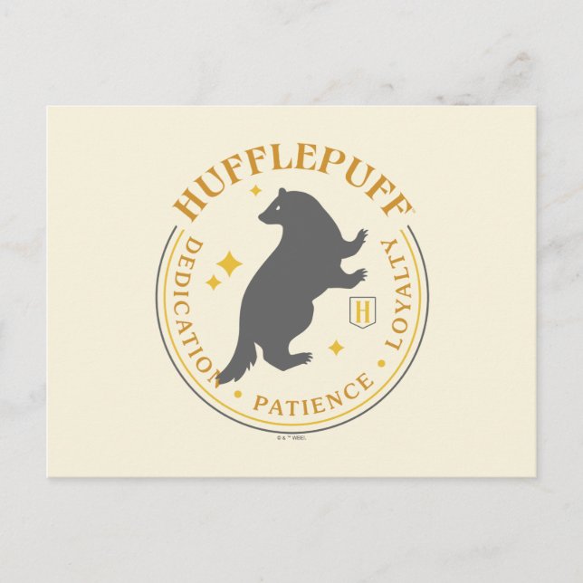 HUFFLEPUFF™ Badger House Pride Badge Postcard (Front)