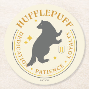 HUFFLEPUFF™ Badger House Pride Badge Round Paper Coaster