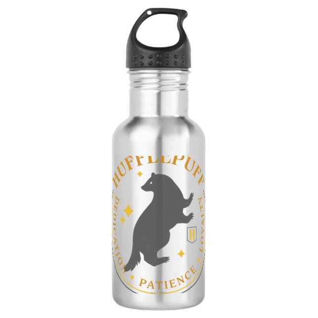 HUFFLEPUFF™ Badger House Pride Badge Stainless Steel Water Bottle (Front)