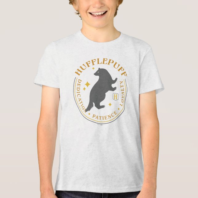 HUFFLEPUFF™ Badger House Pride Badge Tri-Blend Shirt (Front)