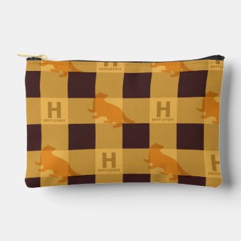 Hufflepuff™ Check Plaid Pattern Accessory Pouch by harrypotter at Zazzle