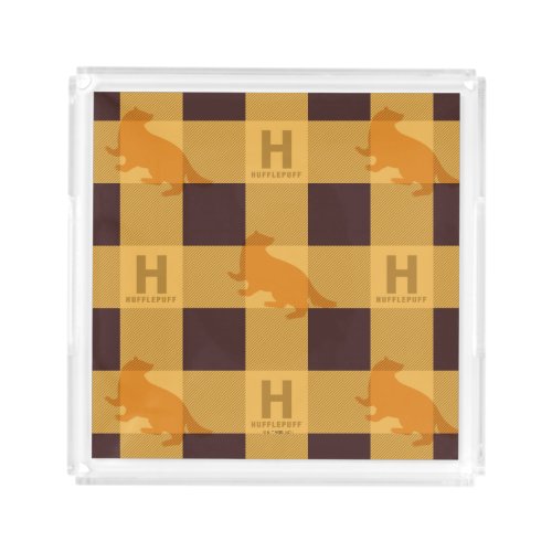 HUFFLEPUFF Check Plaid Pattern Acrylic Tray