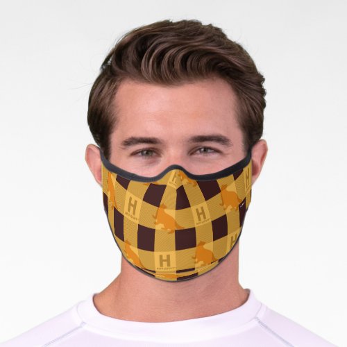 HUFFLEPUFF Check Plaid Pattern Premium Face Mask