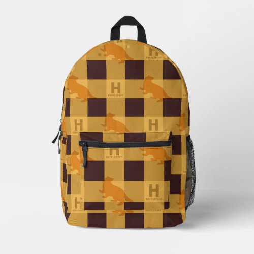 HUFFLEPUFFâ Check Plaid Pattern Printed Backpack