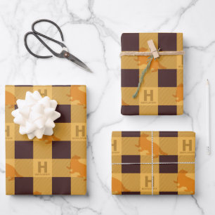 HUFFLEPUFF™ Check Plaid Pattern Wrapping Paper Sheets