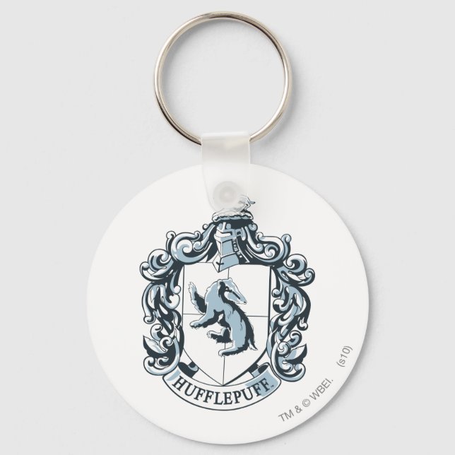 Hufflepuff Crest Blue Keychain (Front)