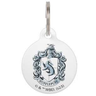 Hufflepuff Crest Blue Pet ID Tag