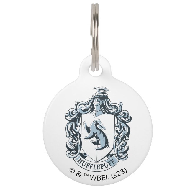 Hufflepuff Crest Blue Pet ID Tag (Front)
