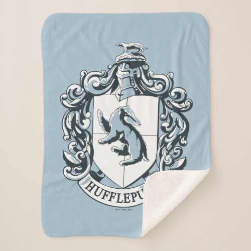 Hufflepuff Crest Blue Sherpa Blanket