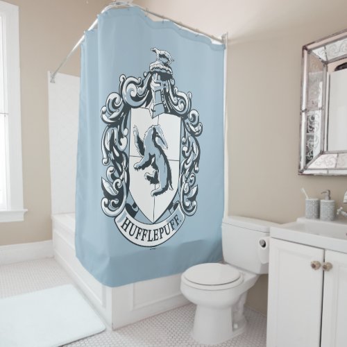 Hufflepuff Crest Blue Shower Curtain