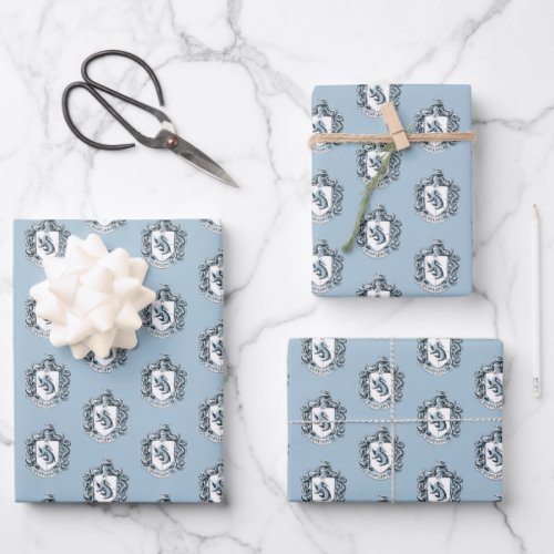 Hufflepuff Crest Blue Wrapping Paper Sheets