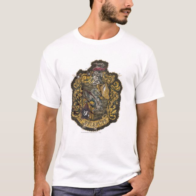 Hufflepuff Crest - Destroyed T-Shirt (Front)