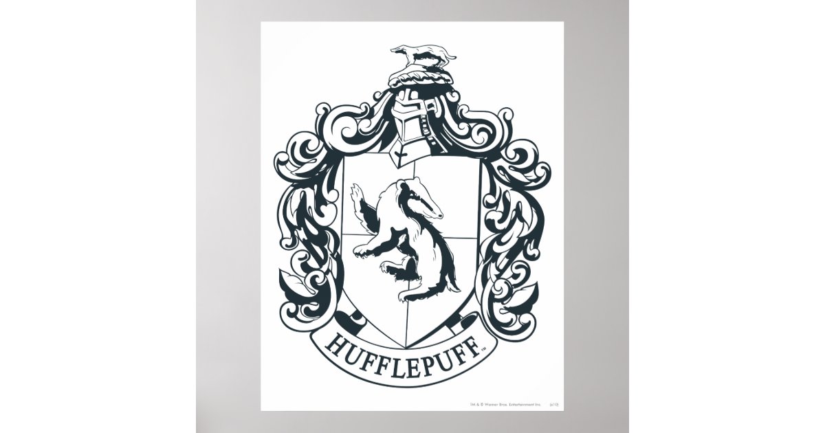 hogwarts house crests black and white