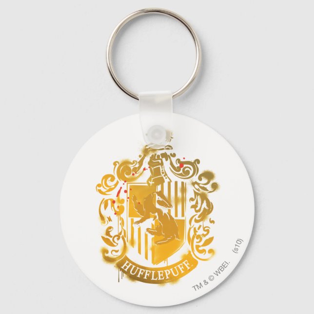 Hufflepuff Crest - Splattered Keychain (Front)