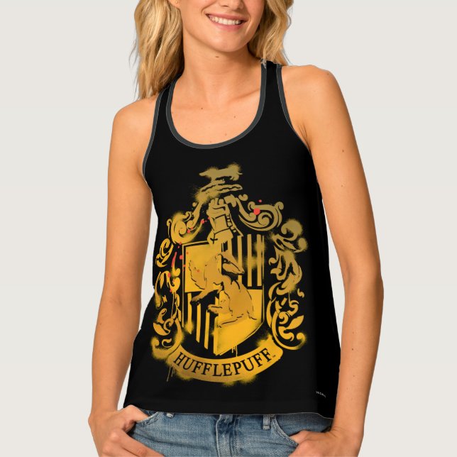 Hufflepuff Crest - Splattered Tank Top (Front)