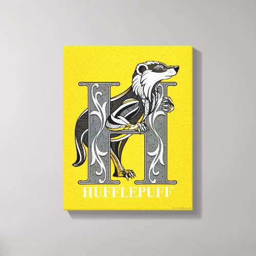 HUFFLEPUFF Crosshatched Emblem Canvas Print