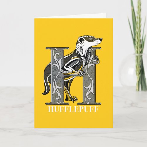 HUFFLEPUFF Crosshatched Emblem Card