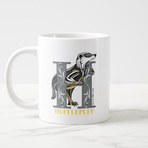 HUFFLEPUFF Crosshatched Emblem Giant Coffee Mug